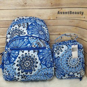 Vera Bradley Essential Blue Star Medallion Lunch Bunch Quilted Cotton Set